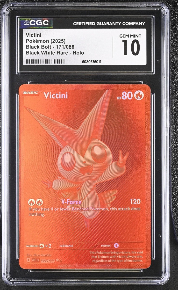 Pokemon Victini Black Bolt Black White Rare #171 CGC 10 Gem Mint