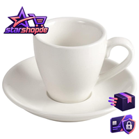 Espressotasse Porzellan Mit Untertasse 80Ml Weiß Schnapsbecher Kaffee