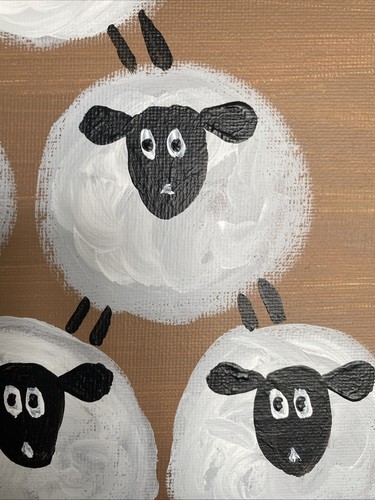 Sheep 8/10 Acrylic Painting,original - Picture 4 of 11