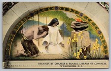Religion Charles S Pearce Library of Congress Vintage Postcard Two Worshippers