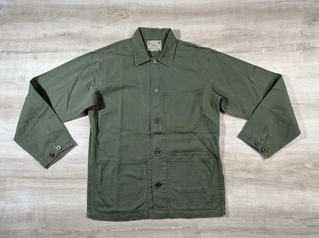 NWOT Polo Ralph Lauren Mens Jacket Olive S Twill Utility Overshirt Army
