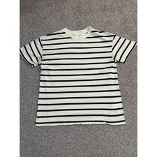 Pull&Bear Striped T-Shirt Women Small Cream B...