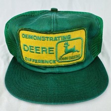 Vintage 70s John Deere Trucker Hat Demonstrating Deere Difference K-Brand USA