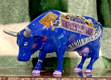 Cow Parade Figurine “Broadway” #9159 Blue Cow