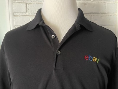 Nike Golf Polo Shirt Dri Fit Short Sleeve eBay & Swoosh Logo Black Men Medium