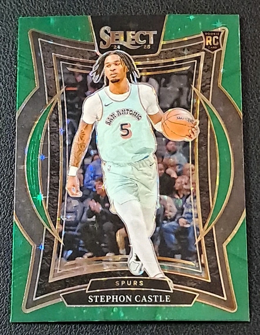 2024-25 Panini Select - Stephon Castle #72 (RC) Concourse - Green Stars Prizm