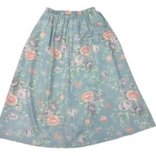 Granny Cottage True Vintage Floral SKIRT 12 A-Line Midi Pastel Roses Modest