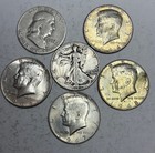 1942-1968-D Kennedy Half Dollars Lot Of 6, 3 At 90% Silver And 3 At 40% Silver. — photo 1