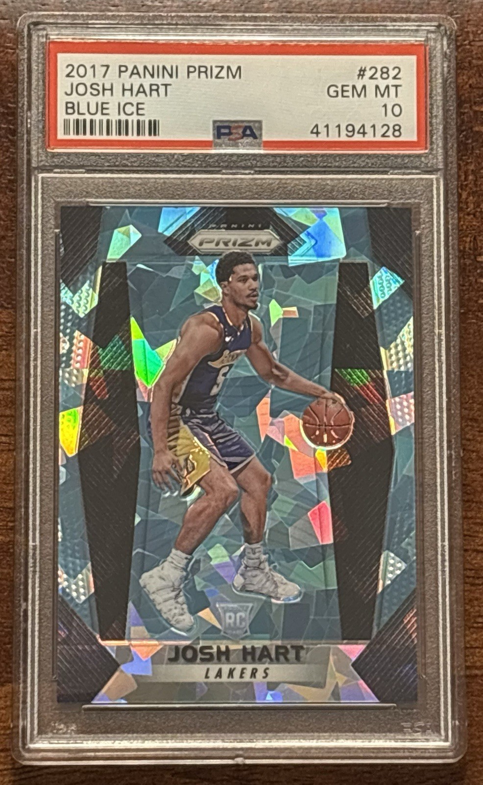 17-18 PANINI PRIZM JOSH HART ROOKIE BLUE ICE PRIZM 52/99 PSA 10 GEM MINT KNICKS