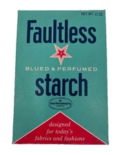 Vintage Faultless Starch 12oz Blued and Perfume Dry Powder 1970s Unopened