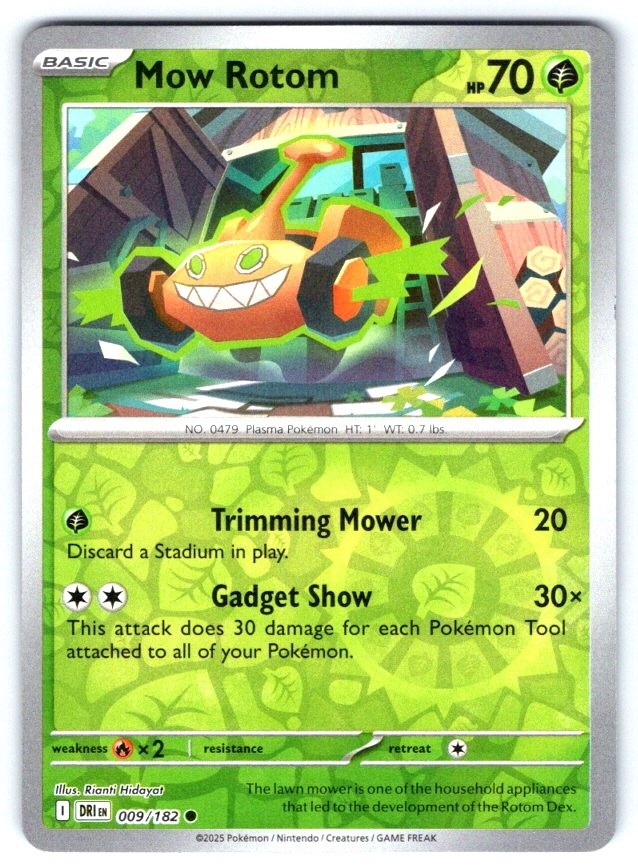 Pokemon TCG Mow Rotom 9/182 Destined Rivals SV10 Reverse Holo NM