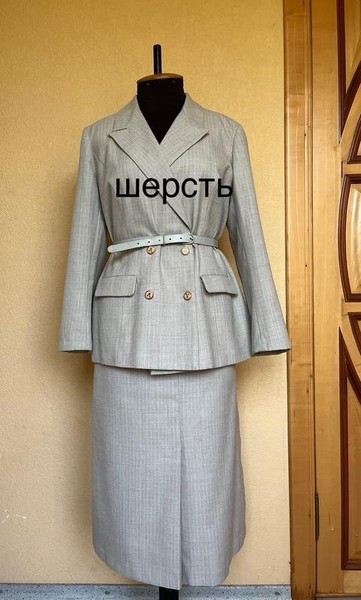 Women E. Marinella Suit Grey Wool 38 / M / 46