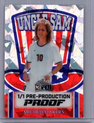 Michelle Akers 2025 Leaf 4th Of July Soccer 1/1 Pre Production Proof