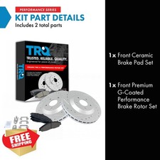 TRQ Ceramic Drilled Slotted Brake Rotor Pad Set 97-04 Chevy Corvette Front