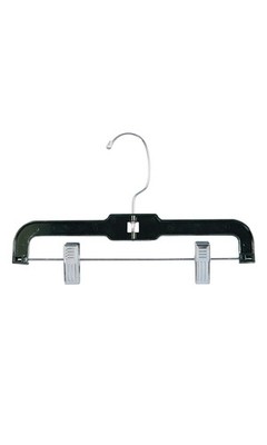 SSWBasics 11 inch Black Plastic Children's Skirt and Pants Hangers- Case