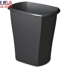 10 Gallon Plastic Trash Can Open Top Wastebasket Kitchen Garage Workspaces New