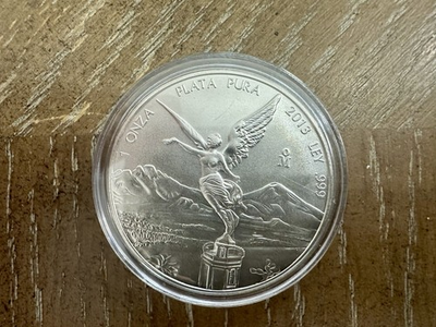 #ad #ad 2013 MEXICO quot;SILVER LIBERTADquot; 1 TROY ONZA .999 SILVER COIN BU ENCAPSULATED $115.00