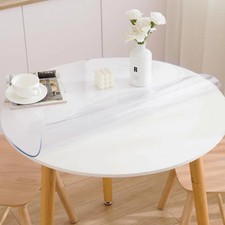 54 Inch Round Clear Table Cover Protector, Clear Round Protector for Dining R...