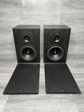 Gale Silver Monitor Bookshelf HiFi Speakers Pair Black 6 Ohm 100W Tested Working