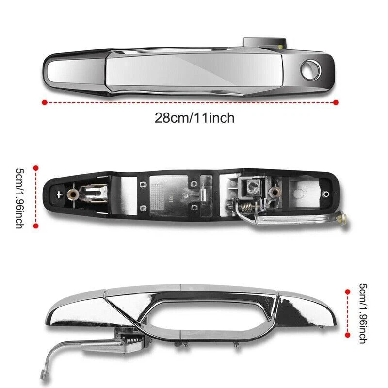 4X Chrome Exterior Door Handle Set For Chevy Tahoe GMC Yukon Sierra Denali 07-13 - Image 4 of 4
