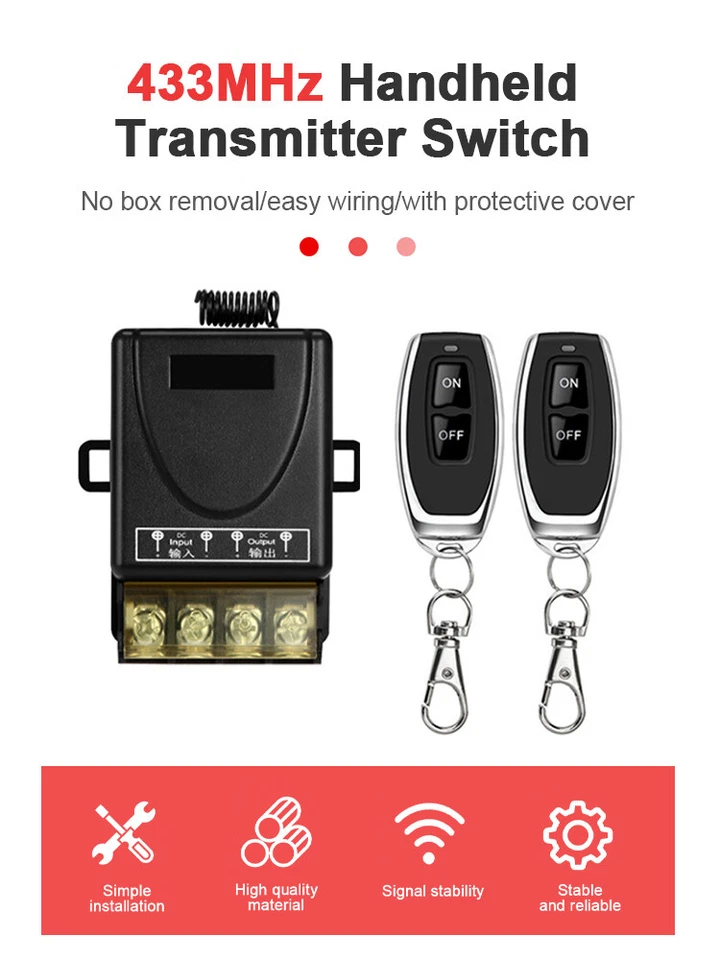 Funkfernsteuerung Fernbedienung 12-48V Relaisschalter Funkschalter Funk Schalter - Bild 2 von 4