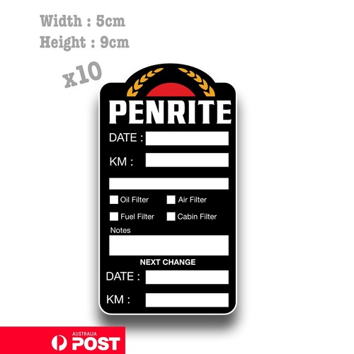 PENRITE Lubricant Oil Change Service Reminder x10 Stickers eBay