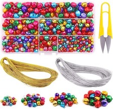 403Pcs Colorful 4 Sizes Christmas Jingle Bells Assortment Kit With 200M G