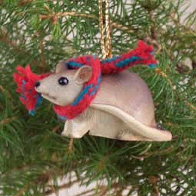 MOUSE with Scarf Tiny One Miniature Christmas ORNAMENT