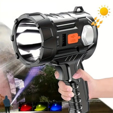 30000000LM Bright Solar/USB Rechargeable LED Spotlight Flashlight Searchlight