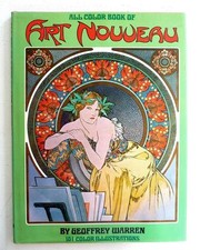 1974  All Color Book of  ART NOUVEAU  101 Color Illustrations. Like New