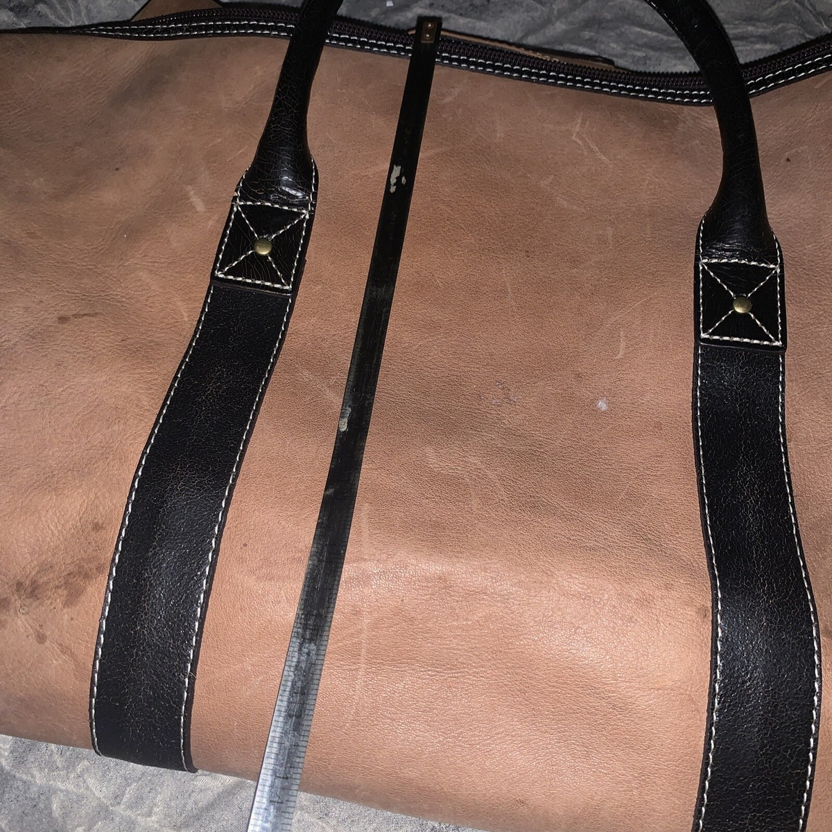 Rare Vintage Timberland Convertible Black and Brown Leather-Trim Bag vintage Timberland Weekender Travel Bag Brown With Black  main image 4