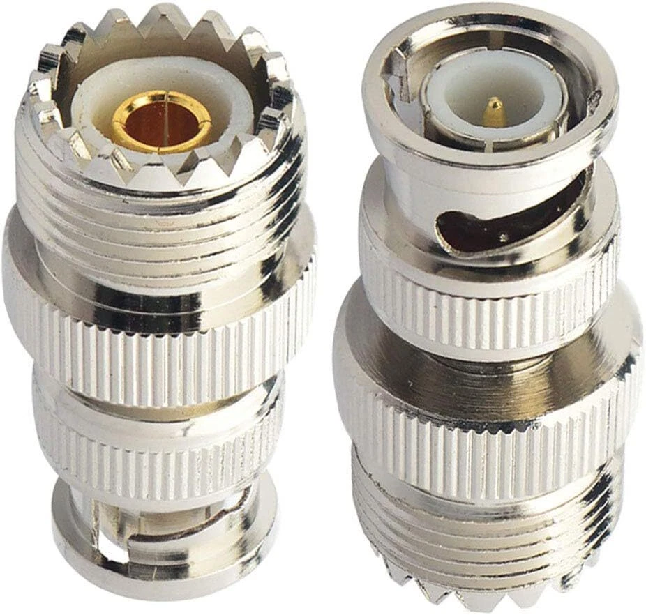 2X BNC Male Plug To UHF PL-259 SO239 Female RF Coaxial Adapter Cable Connector - Image 3 of 4