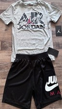 NWT Nike Jordan Boys YSM Red/Black/White Jump Man Shorts Set Small