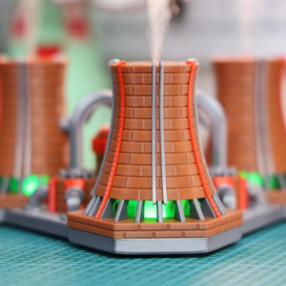 Red Alert Nuclear Power Plant Reactor Humidifier with Breathing LED Light Gift - Image 2 of 4