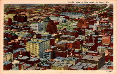Downtown, St. Louis, MO, Hotel Statler, Railway Exchange Building, Postcard