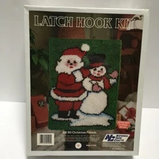 National Yarn Crafts Latch Hook Kit Christmas Friends #XR80 1988