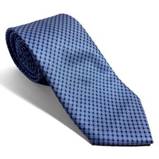 Light Blue Micro-Check Jacquard Tie Handmade 