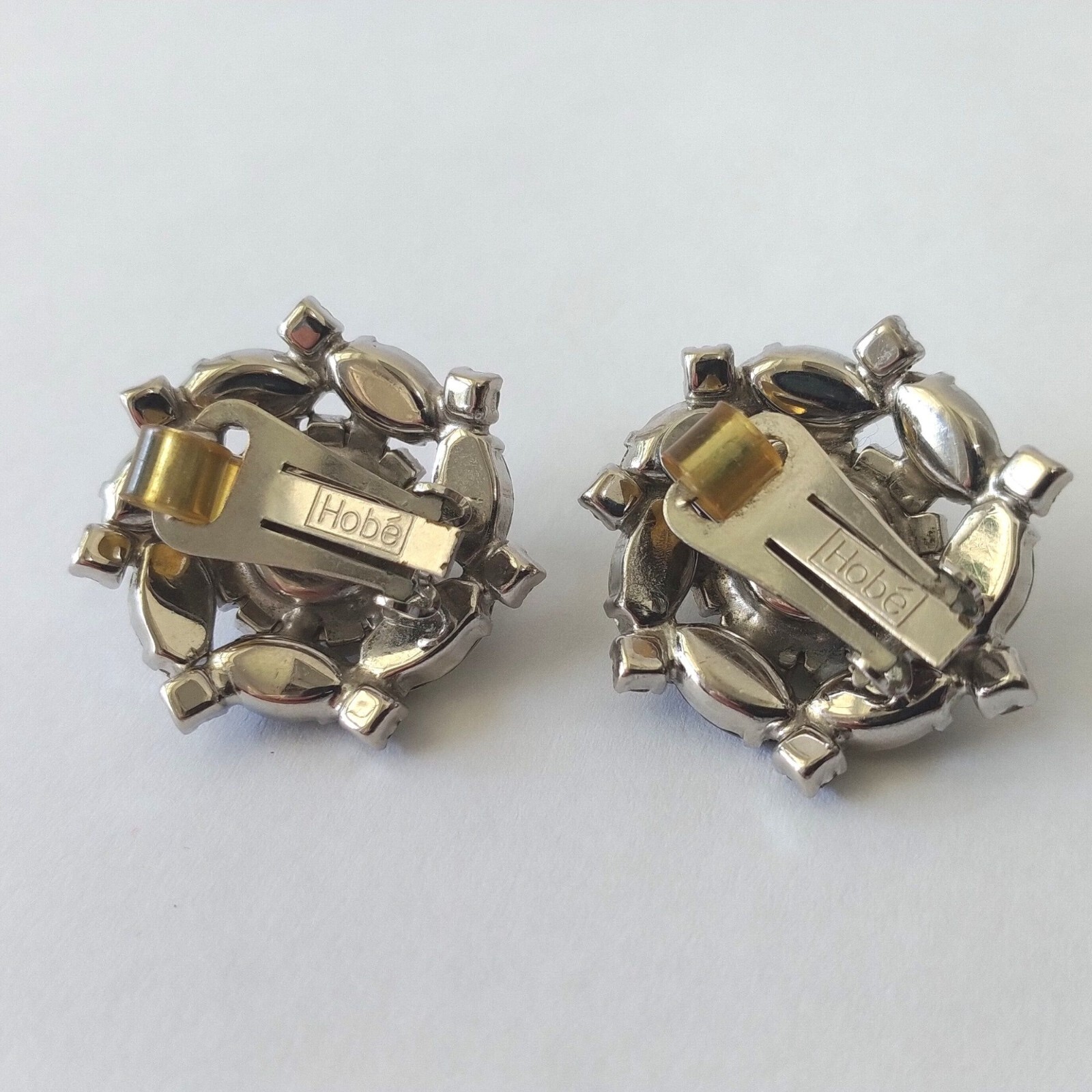 Signed Hobe Silver Multicolor Pave Rhinestone Clu… - image 10