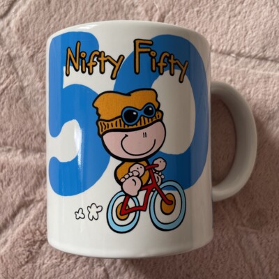 Vintage Kaugummi Nifty Fifty 50 Alter Geburtstag Tee Kaffee Becher Carlton Karten 1997