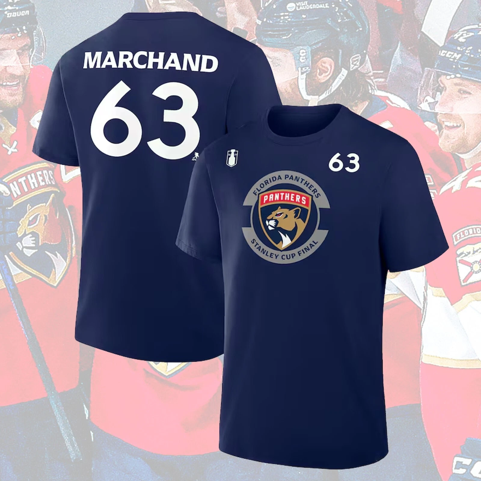 Brad Marchand #63 Florida 2025 Cup Final Name & Number