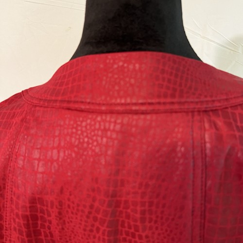 Ruby Rd Red Reptile Print Toggle Latch Close Boho Fashion Jacket Womens Size 14 - Picture 9 of 12
