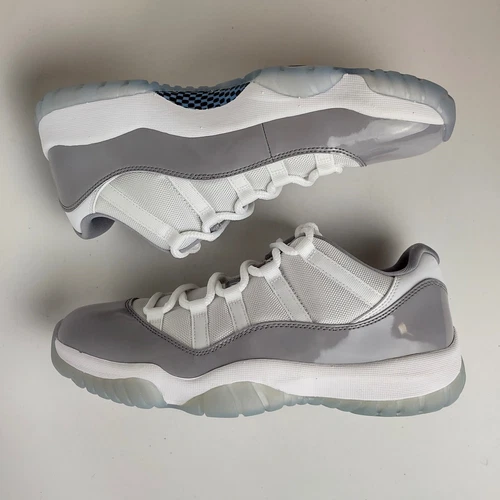 Nike Air Jordan 11 Retro Low Cement Grey White Blue Sneakers AV2187-140 Men's 11