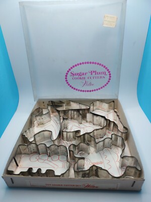 Vintage Wilton Sugar Plum Sweetheart Cookie Cutters Toy Airplane Doll Etc 1970