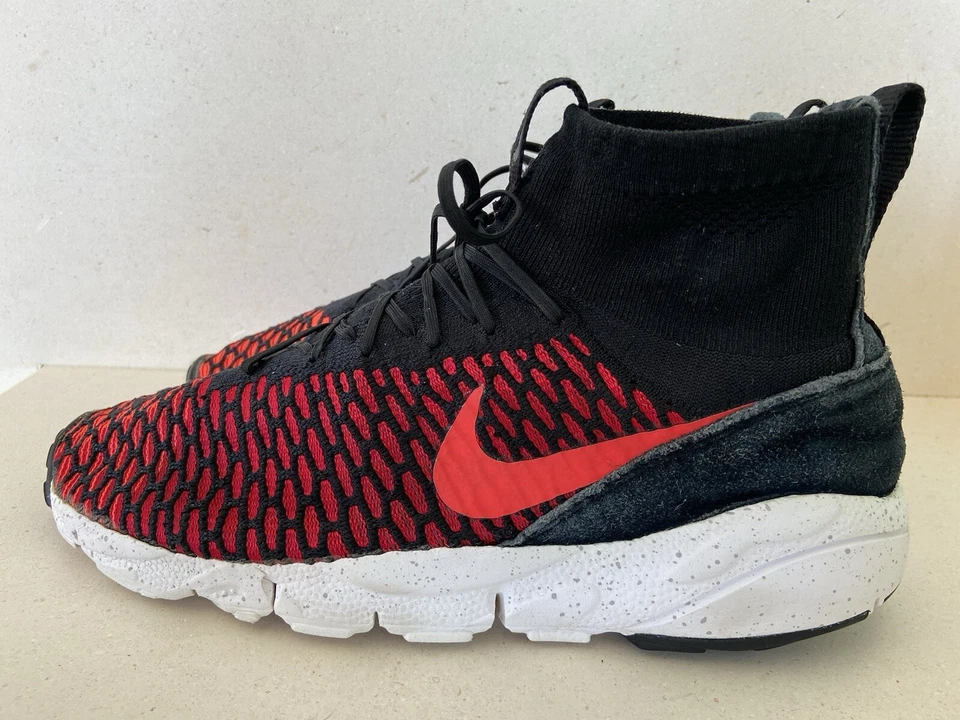 Size 11.5 - Rare Nike Air Footscape Magista Flyknit Black Gym Red 2015 - Image 4 of 4