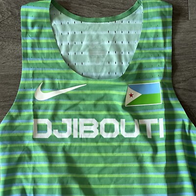 Nike Pro Elite DJIBOUTI Singlet Mens Green Made in USA Track Field