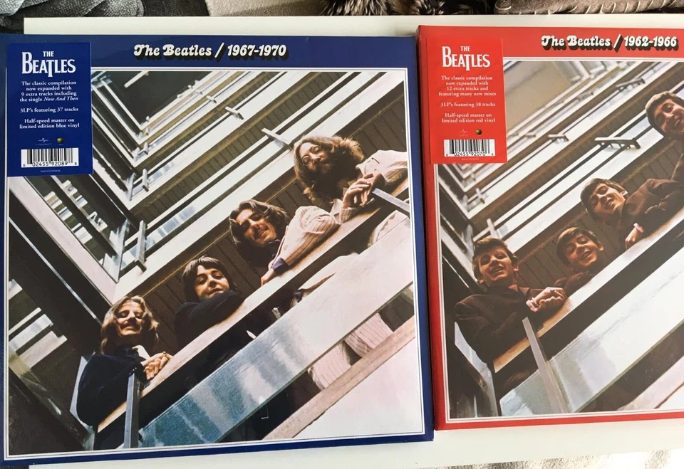 The Beatles Blue & Red Triple Coloured Vinyl LP's Half Speed Remasters 2023 - Image 2 of 4