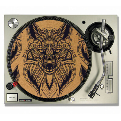 Fox Mandala Vinyl KORK DJ SLIPMATS/Plattenspieler SLIPMATTEN