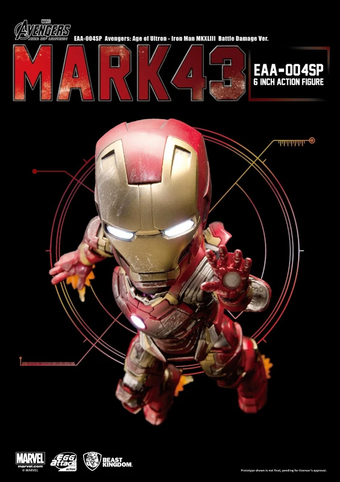 BEAST KINGDOM Egg Attack Avengers Age of Ultron Iron Man MK43 versión de daño de batalla Foto 4 de 4