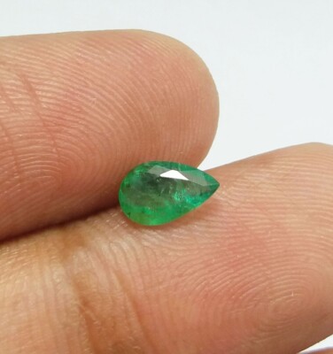 0,68 ct natürlicher AAA-grüner sambischer Smaragd Birnenschliff echte lose Ed...