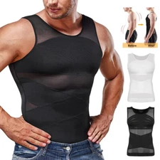 Fajas Para Hombres Gynecomastia Compression Body Shaper Abdomen Control T Shirt 